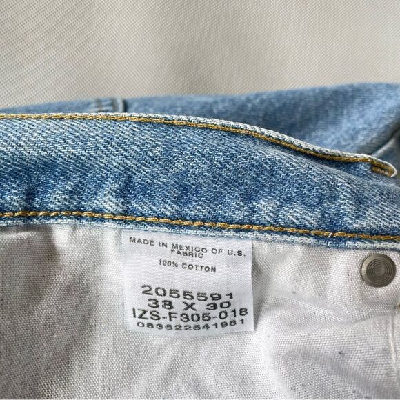 Vintage Light Wash Light Acid Wash Lee Relaxed Fit Jeans Size 38x30 - Picture 9 of 10